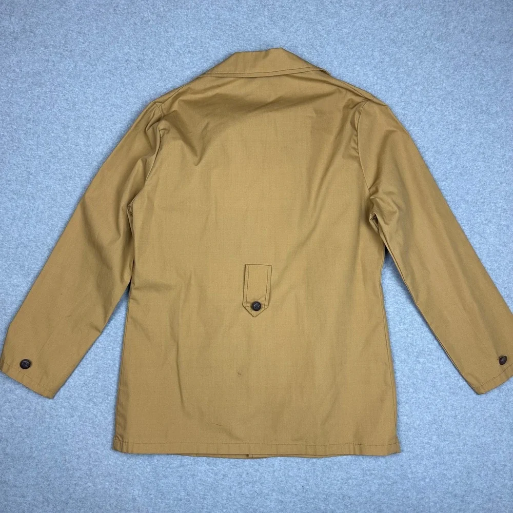 Vintage 70s Safari Field Bush Jacket Tan Khaki Utility Chore Coat Size 38